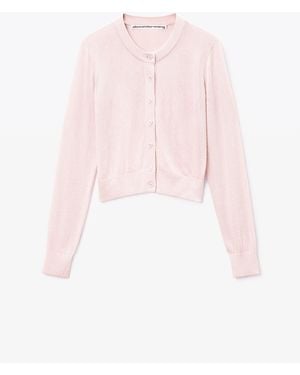 Alexander Wang Crystal Hotfix Cropped Cardigan - Pink