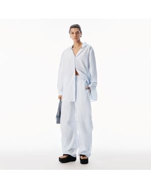 Alexander Wang Boxer Waist Mid-Rise Track Pant - Blue