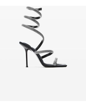 Alexander Wang Julie 105Mm Crystal Hotfix Coil Sandal - White