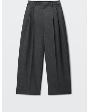 Alexander Wang Tweed Mid-Rise Creased Pant - Gray