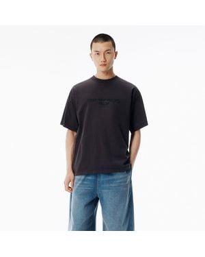 Alexander Wang Washed Jersey Logo Long-Sleeve Tee - Black