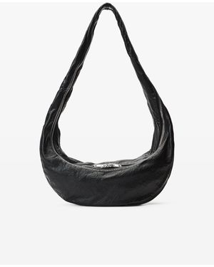 Alexander Wang Twyst Crossbody Bag In Memory Leather - Black