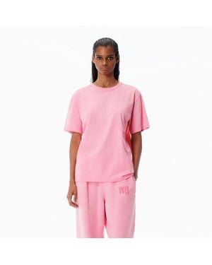 Alexander Wang Cotton-Jersey Logo Tee - Pink