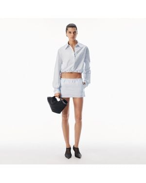 Alexander Wang Mid-Rise Mini Skort With Bungee Drawcord - Blue
