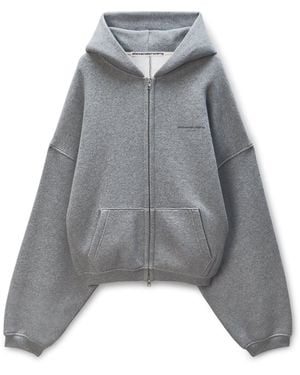 Alexander Wang 'S Zip Up Hoodie W/ Allover Hotfix - Gray