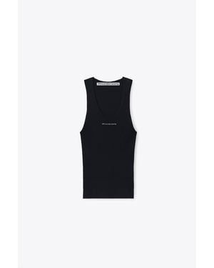 Alexander Wang Jacquard Logo Racer Tank - Black