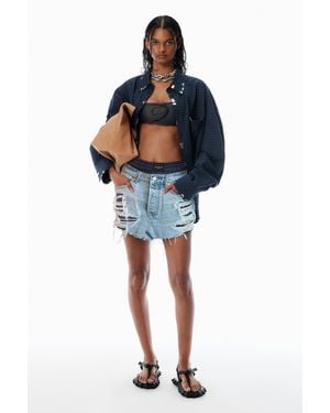 Alexander Wang Distressed Pre-styled Denim Skirt - Blue