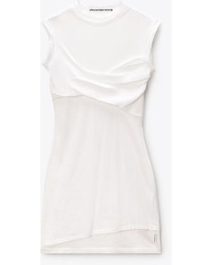 Alexander Wang Sleeveless Layered Twisted Bust Mini Dress - White