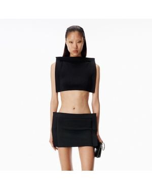 Alexander Wang Frame Sleeveless Crop Top - Black