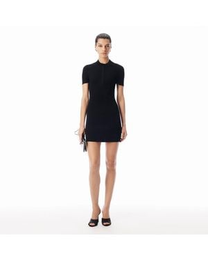 Alexander Wang Debossed Logo Mock Neck Dress - Black