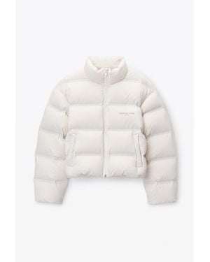 Alexander Wang Logo Jacquard Puffer Jacket - Blue