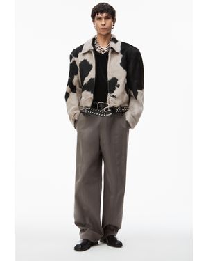 Alexander Wang Biker Jacket In Spotted Calf Hair - Black