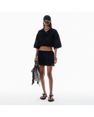 Alexander Wang Striped Deconstructed Miniskirt - Black