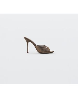 Alexander Wang Cher Crystal Hotfix 105Mm Mule - Metallic