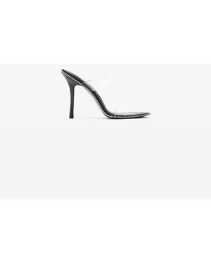Alexander Wang Nova Double Strap Zipper Sandal - Metallic