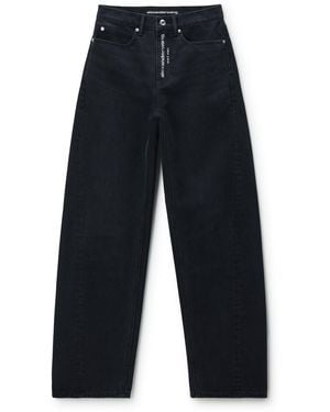 Alexander Wang Float Crystal Logo Fly Mid-Rise Relaxed Jean - Blue
