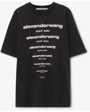 Alexander Wang Gradient Logo Short Sleeve Tee - Black