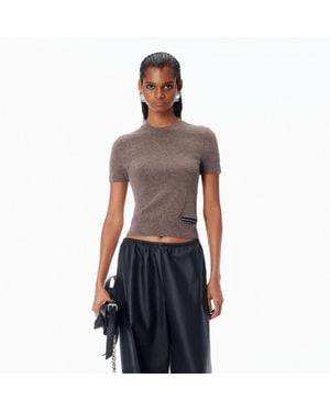 Alexander Wang Short-Sleeve Wool Tee - Blue