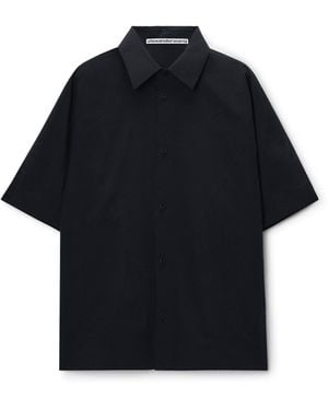 Alexander Wang Perforated Logo Short Sleeve Shirt - Black