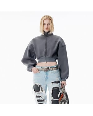 Alexander Wang Fleece Cropped Pullover - Blue