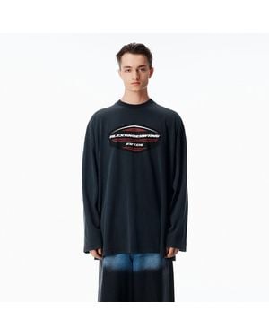 Alexander Wang Long Sleeve Shield Graphic Tee - Blue