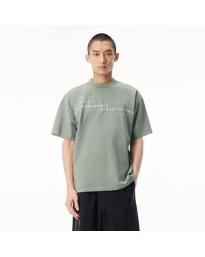 Alexander Wang Mirrored Logo Short Sleeve Tee - Grey