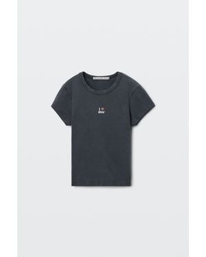 Alexander Wang Crystal Hotfix I Heart Aw Tee - Blue