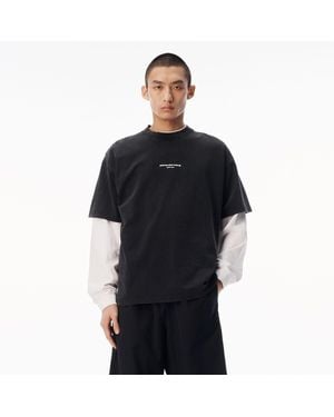 Alexander Wang Logo Print Short Sleeve Tee - Black