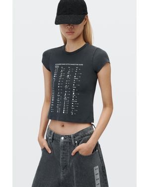 Alexander Wang Fitted Ss Tee W/ Hotfix Card Graphic - Blue