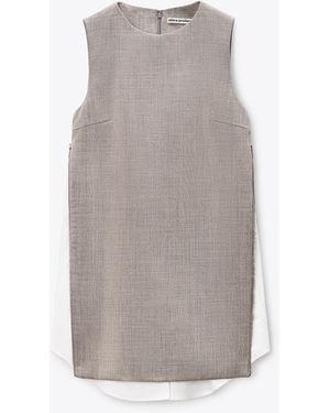 Alexander Wang Shift Mini Dress With Zip Side Panels - Grey