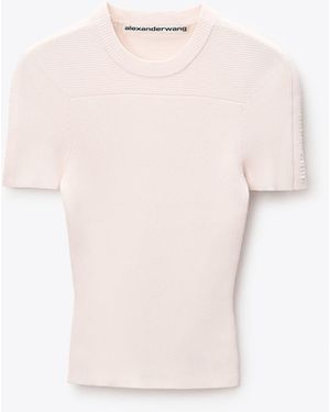 Alexander Wang Debossed Logo Fitted Tee - Pink
