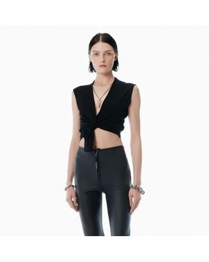 Alexander Wang Merino Wool Nameplate Top - Black