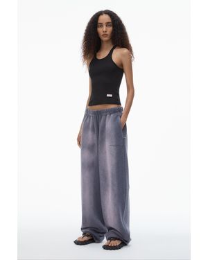 Alexander Wang Unisex Crystal Hotfix Sweatpant - Purple