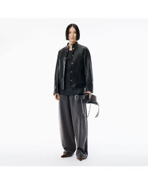 Alexander Wang Glossy Leather Moto Jacket - Black