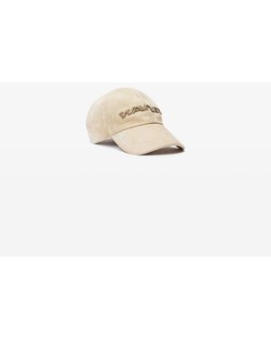 Alexander Wang 3D Logo-Embroidered Flocked Denim Cap - White