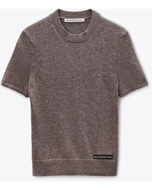 Alexander Wang Ss Crewneck Tee W/ Knit Logo Label - Brown