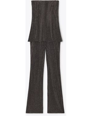 Alexander Wang Crystal Hotfix Strapless Corset Jumpsuit - Black