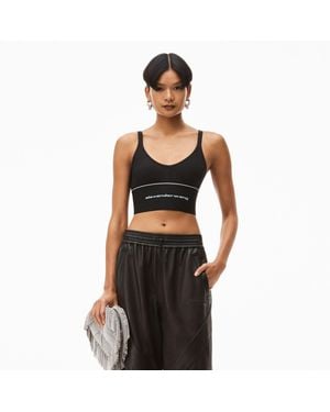 Alexander Wang Logo Elastic Bra - Black