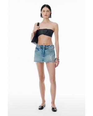 Alexander Wang Regen Indigo Denim Skort With Chain Belt - Blue