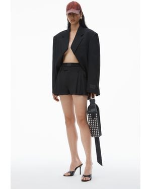 Alexander Wang Pre-styled Pleated Short With Boxer Waistband - Black