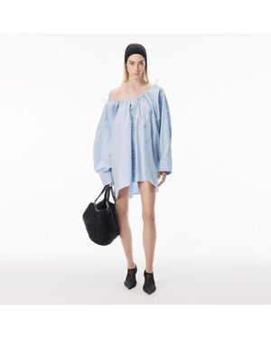 Alexander Wang Bungee Scoop Neck Mini Shirt Dress - Blue