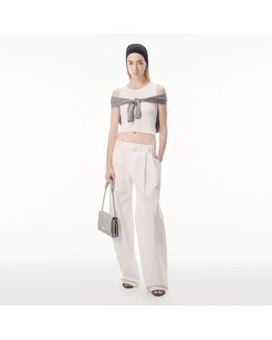 Alexander Wang Side Zip Mid-Rise Tailored Pant - White