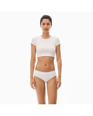 Alexander Wang Cropped Short-Sleeve Tee - White