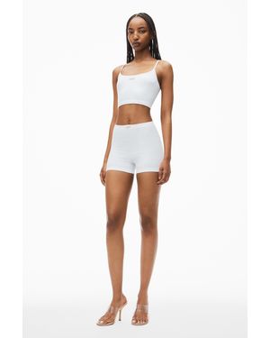 Alexander Wang Bike Short In In Seamless Ribbed Knit - White