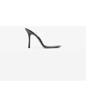 Alexander Wang Nova Double Strap Zipper Sandal - Metallic