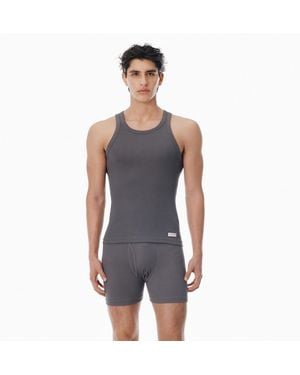 Alexander Wang 'S Cropped Racerback Tank Top - Grey