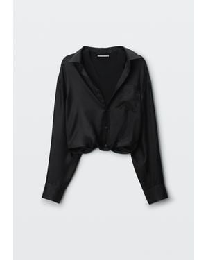Alexander Wang Silk Layered Cami Shirt Top - Black