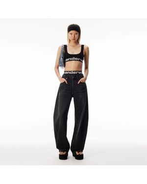 Alexander Wang Blow-Up Jeans With Logo Bike Short Waistband - Blue