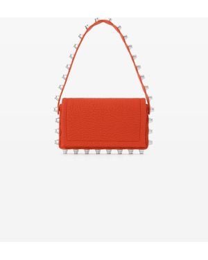 Alexander Wang Roz Wallet In Leather With Crossbody Strap - Red