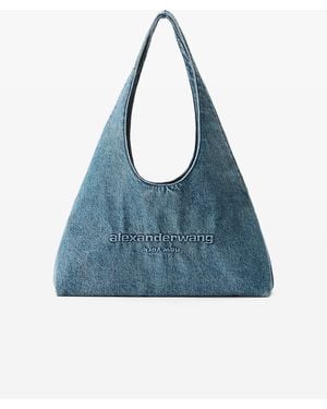 Alexander Wang Pike Denim Medium Shoulder Bag - Blue